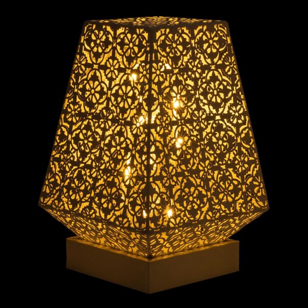 Alpine Corporation LGB104M-WT 10" Tall Tabletop Lamp with Chain Style Filament LED Lights - Image 4