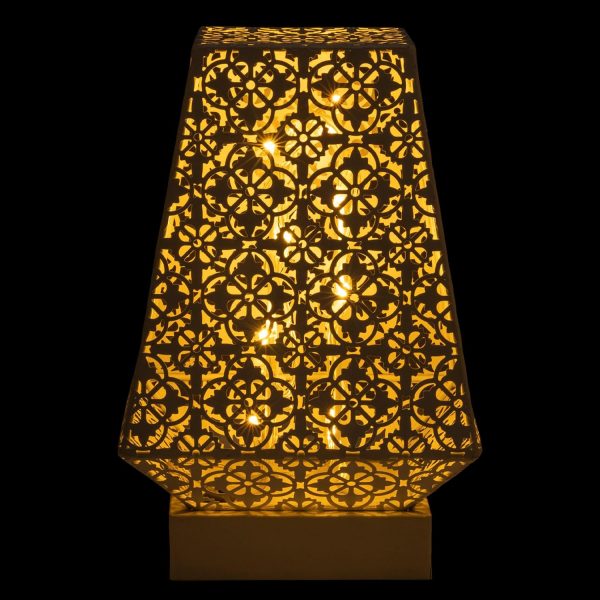 Alpine Corporation LGB104M-WT 10" Tall Tabletop Lamp with Chain Style Filament LED Lights - Image 10