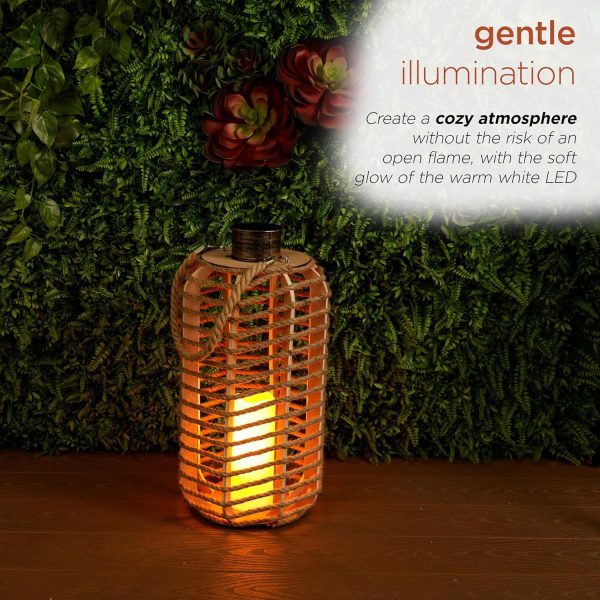 Alpine Corporation LGB104M-WT 10" Tall Tabletop Lamp with Chain Style Filament LED Lights - Image 23