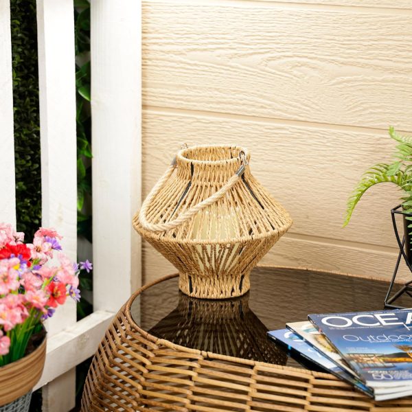 Alpine Corporation LGB104M-WT 10" Tall Tabletop Lamp with Chain Style Filament LED Lights - Image 31