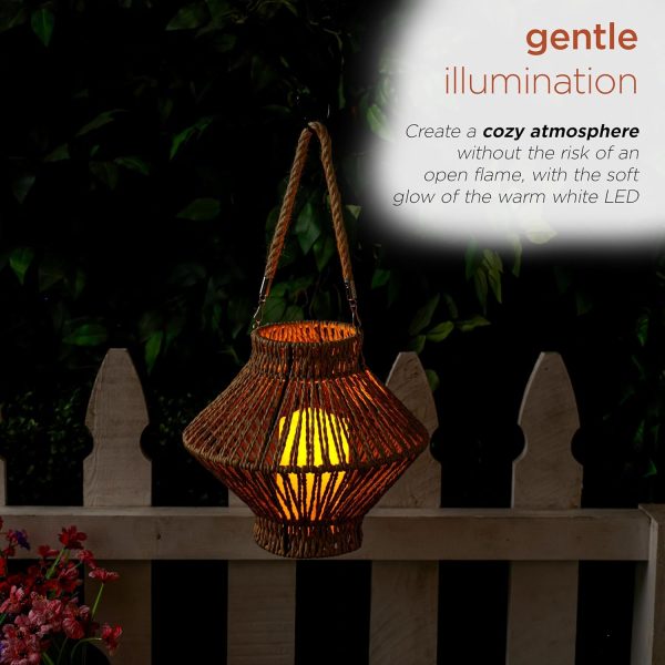 Alpine Corporation LGB104M-WT 10" Tall Tabletop Lamp with Chain Style Filament LED Lights - Image 32
