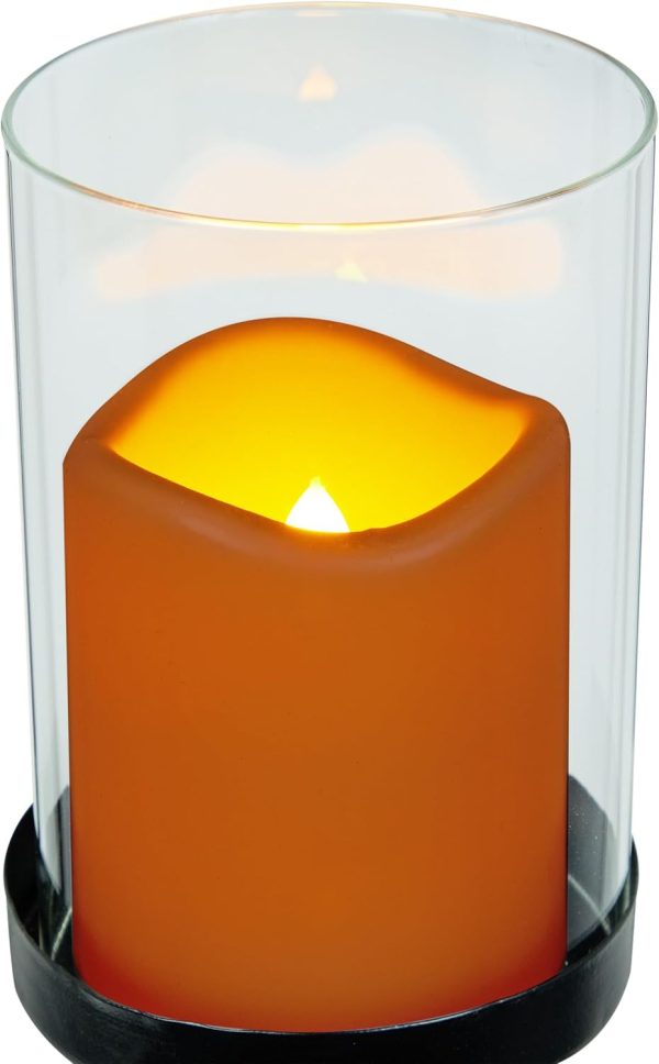 Alpine Corporation ILT102HH-L-GD Gold Metal & Glass Lantern with Warm White LED Light, LED Patio Light, 21" H, Large, Gold - Image 25