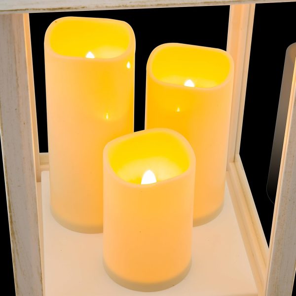 Alpine Corporation ILT102HH-L-GD Gold Metal & Glass Lantern with Warm White LED Light, LED Patio Light, 21" H, Large, Gold - Image 41