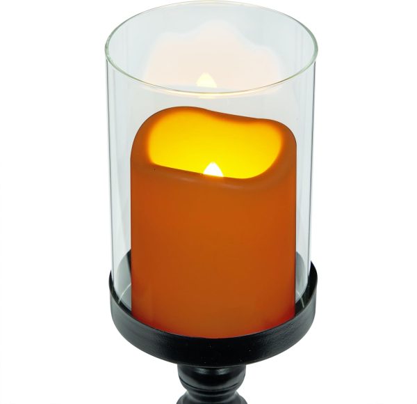 Alpine Corporation ILT102HH-L-GD Gold Metal & Glass Lantern with Warm White LED Light, LED Patio Light, 21" H, Large, Gold - Image 51