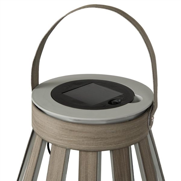 Alpine Corporation QER114SLR-HH-BR-TM Solar Cylindrical Plastic Lantern w/ LED Light, Sleek LED Decor for Deck & Patio, 12" H - Image 26