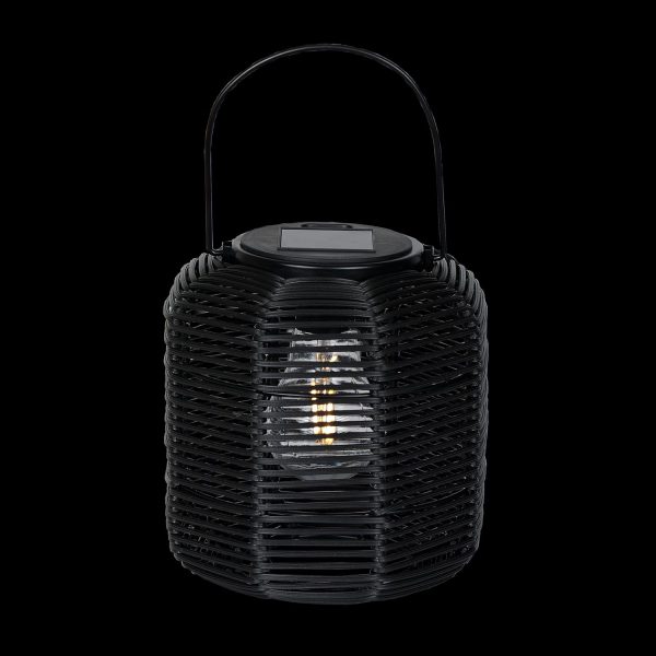 Alpine Corporation QER114SLR-HH-BR-TM Solar Cylindrical Plastic Lantern w/ LED Light, Sleek LED Decor for Deck & Patio, 12" H - Image 36