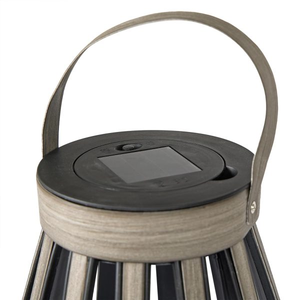 Alpine Corporation QER114SLR-HH-BR-TM Solar Cylindrical Plastic Lantern w/ LED Light, Sleek LED Decor for Deck & Patio, 12" H - Image 46