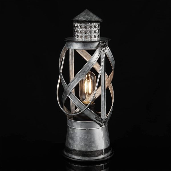 Alpine Corporation 10" H Indoor/Outdoor Metal and Glass Hurricane Lantern with Dimmable LED Lights, Red - Image 10