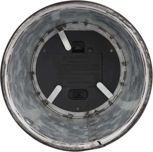 Alpine Corporation 10" H Indoor/Outdoor Metal and Glass Hurricane Lantern with Dimmable LED Lights, Red - Image 12