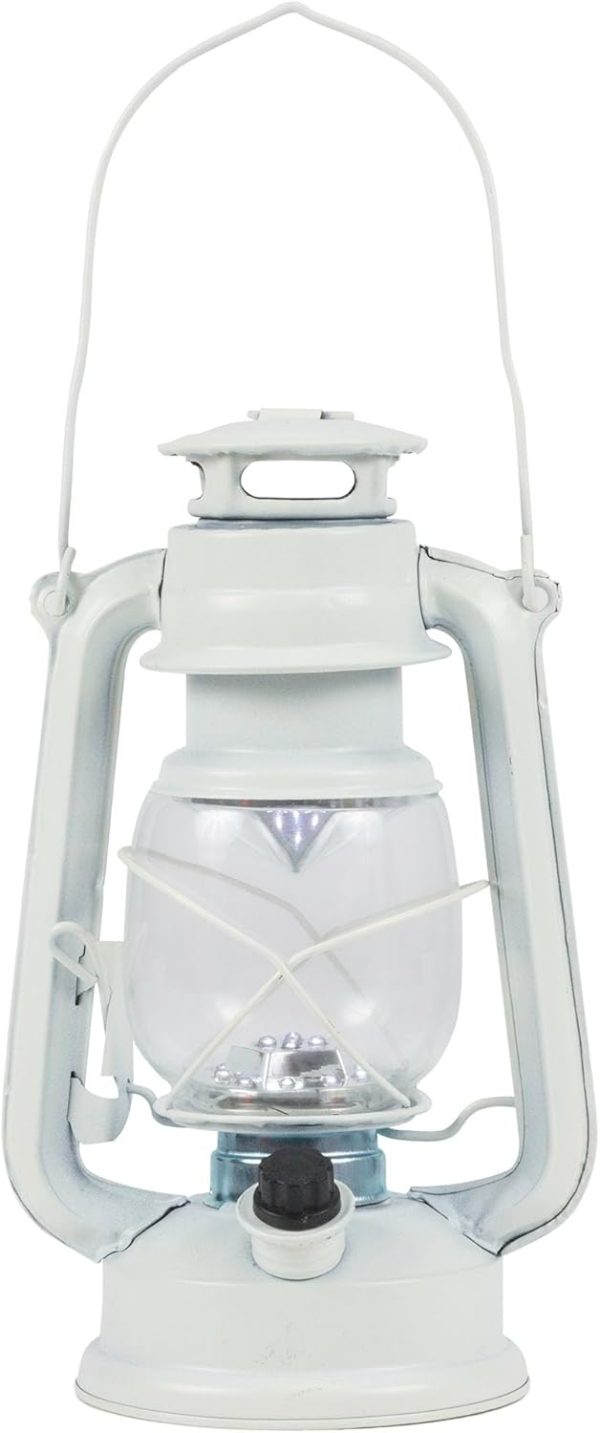Alpine Corporation 10" H Indoor/Outdoor Metal and Glass Hurricane Lantern with Dimmable LED Lights, Red - Image 14