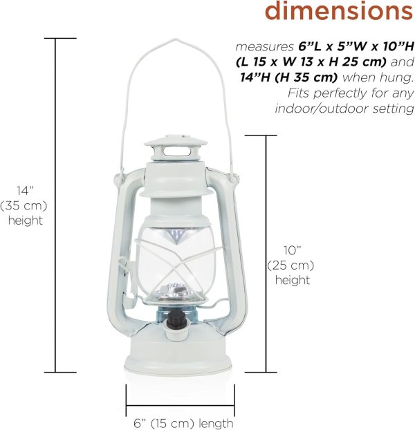 Alpine Corporation 10" H Indoor/Outdoor Metal and Glass Hurricane Lantern with Dimmable LED Lights, Red - Image 15