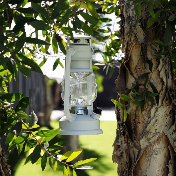 Alpine Corporation 10" H Indoor/Outdoor Metal and Glass Hurricane Lantern with Dimmable LED Lights, Red - Image 16