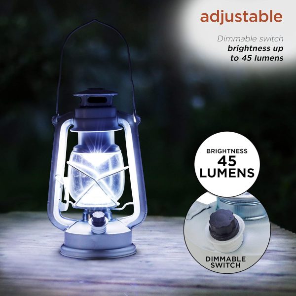 Alpine Corporation 10" H Indoor/Outdoor Metal and Glass Hurricane Lantern with Dimmable LED Lights, Red - Image 23