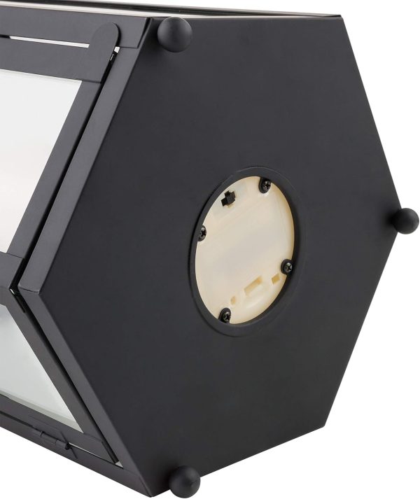 Alpine Corporation 10" H Indoor/Outdoor Metal and Glass Hurricane Lantern with Dimmable LED Lights, Red - Image 56